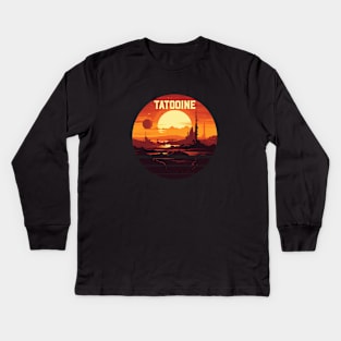 Sunset on Tatooine Kids Long Sleeve T-Shirt